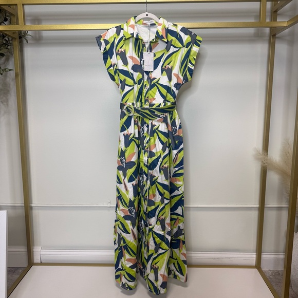 PROSPERINA JOCELYN MULTI FLORAL PRINT COTTON MAXI DRESS - Picture 3 of 8